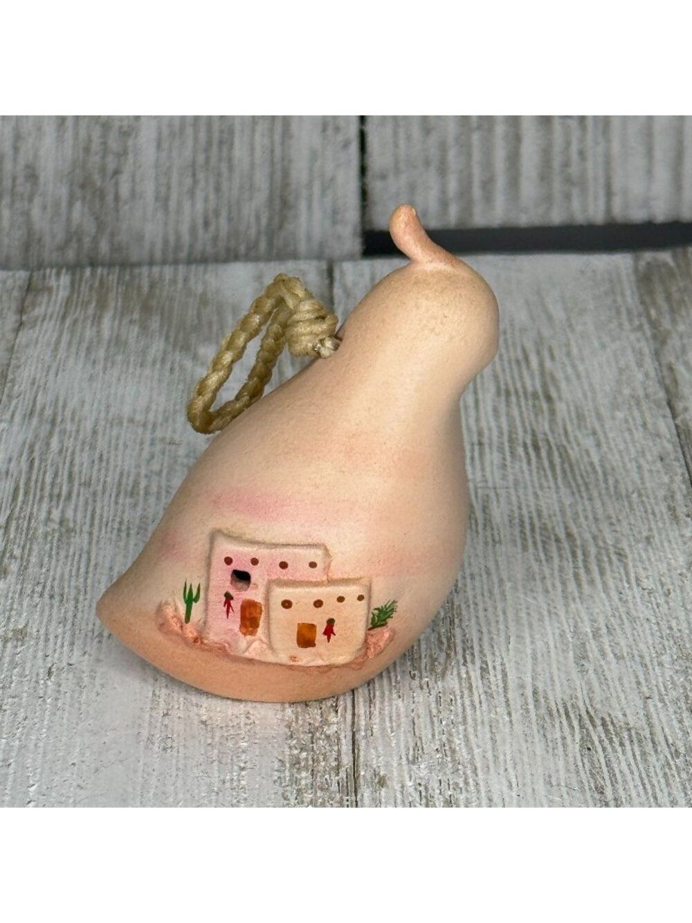 Vintage Handpainted Southwestern / Mexican Folk Art Pottery Quail Ornament